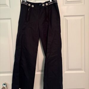 Cartonnier wide leg pant with double button and zip flap front closure